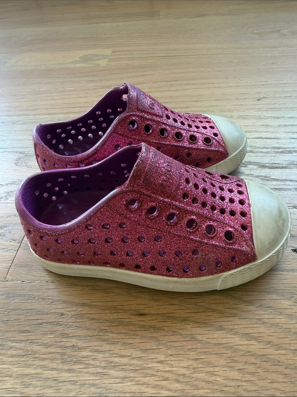 Native Jefferson Bling Pink Glitter Slip On Shoes Toddler Girls Size 5